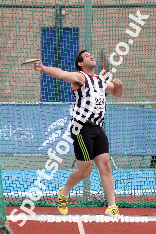 Angus McInroy 2nd in the discus at the Scottish Championships, Scotstoun  Stadium, Glasgow.